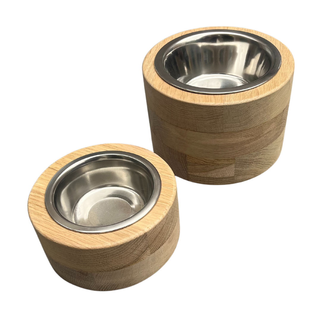 Houten voerbak rond