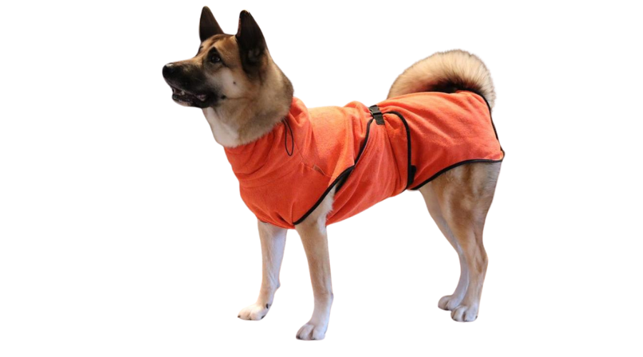 De honden badjas